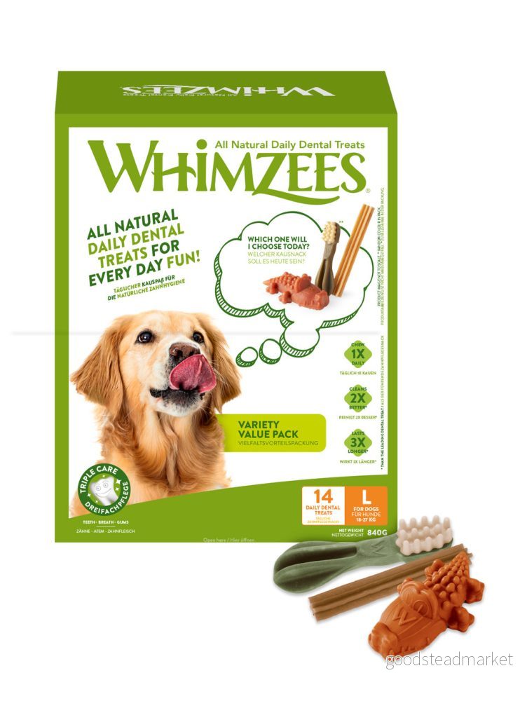 Whimzees Variety L 14 stk 840 g box 8718627754993