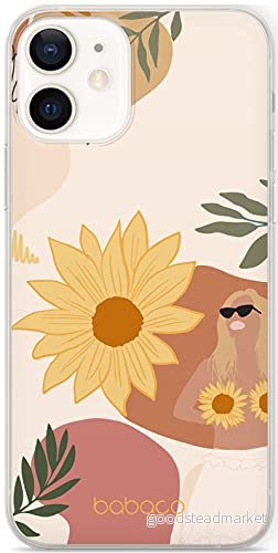 ERT GROUP mobiltelefonfodral för Apple Iphone 12 Mini originalt och officiellt licensierat Babaco mönster Flowers 015 Vit anpassad till formen på mobiltelefonen, fodral tillverkad av TPU plast 5903932619041