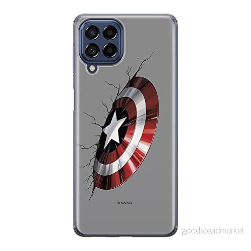 ERT GROUP mobiltelefonfodral för Samsung M53 5G originalt och officiellt licensierat Marvel mönster Captain America 023 optimalt anpassad till formen på mobiltelefonen, fodral tillverkad av TPU plast 5905511380946