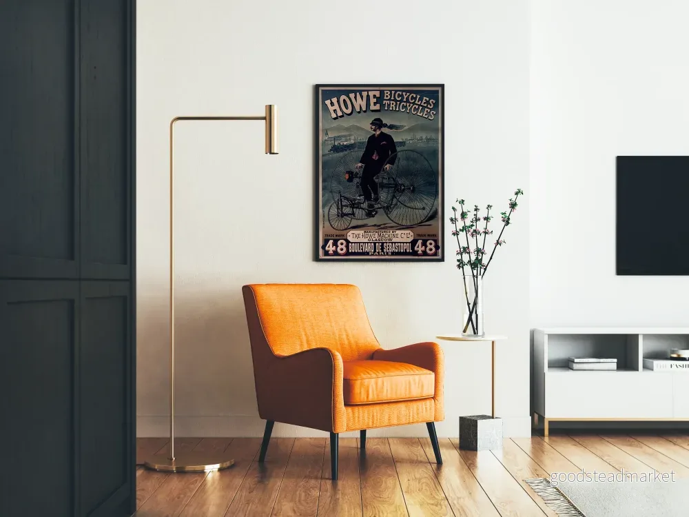 Vintageposter för Howe Bicycles trehjulingar - Retro väggdekoration - Bild 2