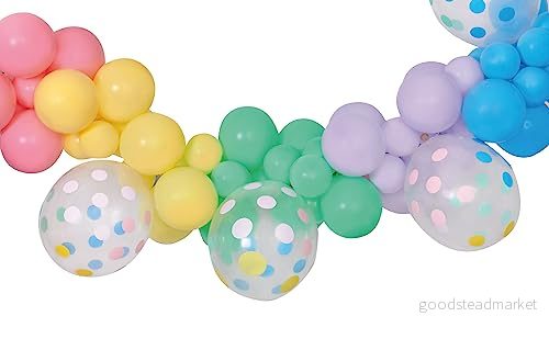 Ciao DIY macaron polka prickar girland kit (65 latexballonger, 300 cm), pastellfärgad 8026196249070