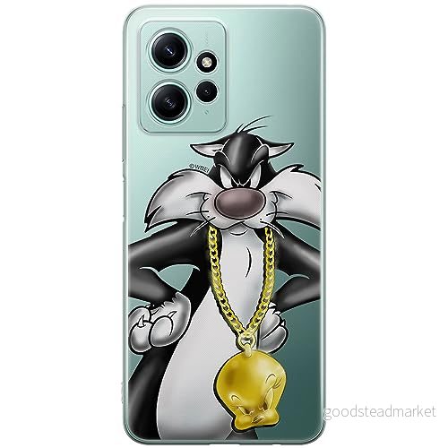 ERT GROUP mobiltelefonfodral för Xiaomi REDMI NOTE 12 4G originalt och officiellt licensierat Looney Tunes mönster Sylvester 003 anpassad till formen på mobiltelefonen, gedeeltelijk transparant 5905511954826