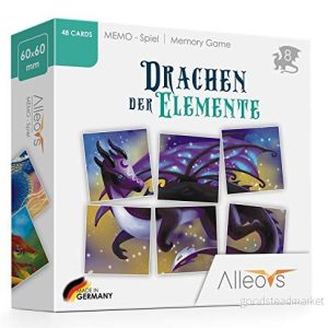 ALLEOVS® Minnesspel Dragon of the Elements för barn från 5 år Memo pedagogiskt spel 48 kort Fostra på ett lekfullt sätt Främja minne och koncentration 4270001396709 ALLEOVS® Minnesspel Dragon of the Elements för barn från 5 år Memo pedagogiskt spel 48 kort Fostra på ett lekfullt sätt Främja minne och koncentration 4270001396709