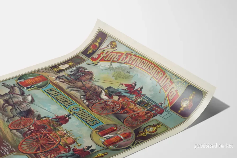 Vintage reklamposter för brandsläckare Mfg Co - Bild 3