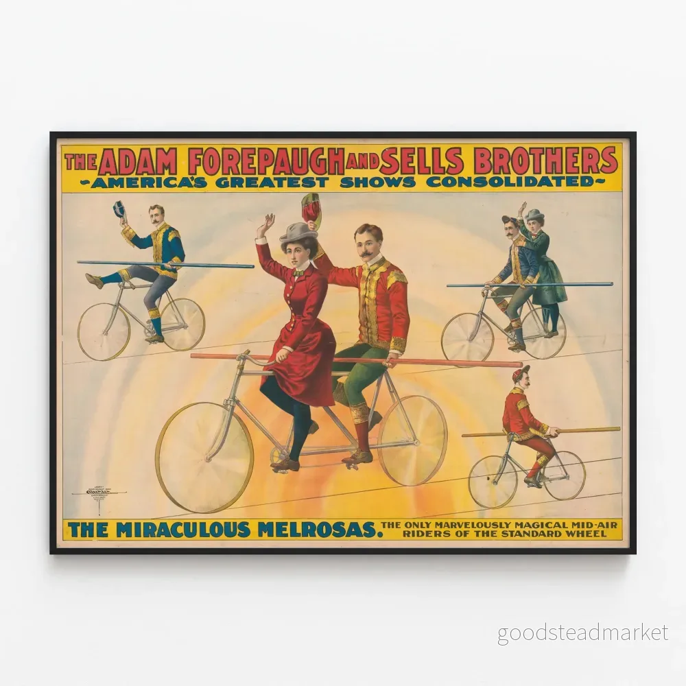Vintageposter The Miraculous Melrosas - Väggdekoration för gammal scenkonst