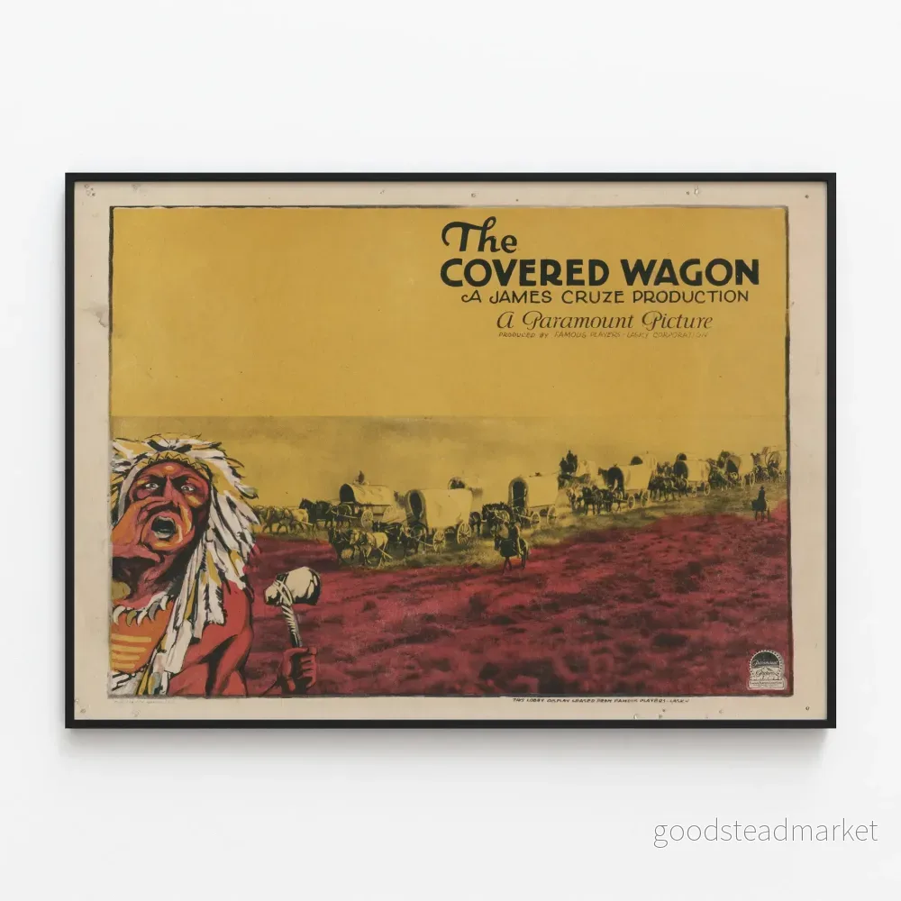 Vintage filmposter The Covered Wagon – Väggdekoration i västerländsk stil Vintage filmposter The Covered Wagon – Väggdekoration i västerländsk stil