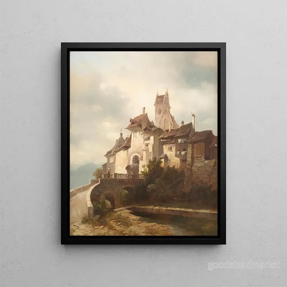 Målning Cité médiévale – Adolf Gustav Thamm | Konsttryck Målning Cité médiévale – Adolf Gustav Thamm | Konsttryck