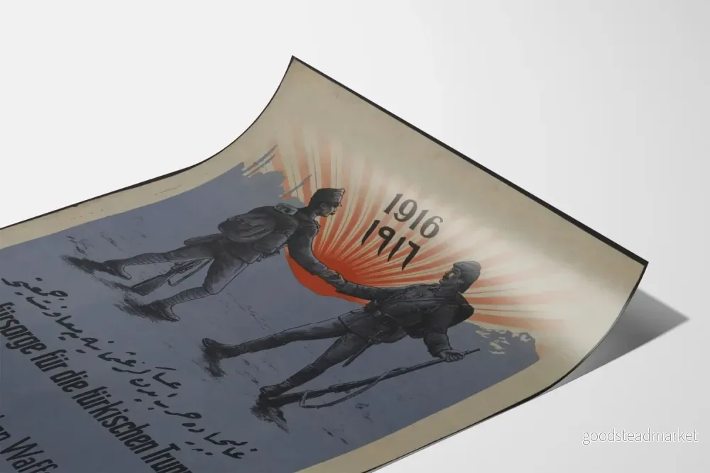Historisk poster Första världskriget - Turkiska och österrikisk-ungerska soldater hand i hand - Bild 3