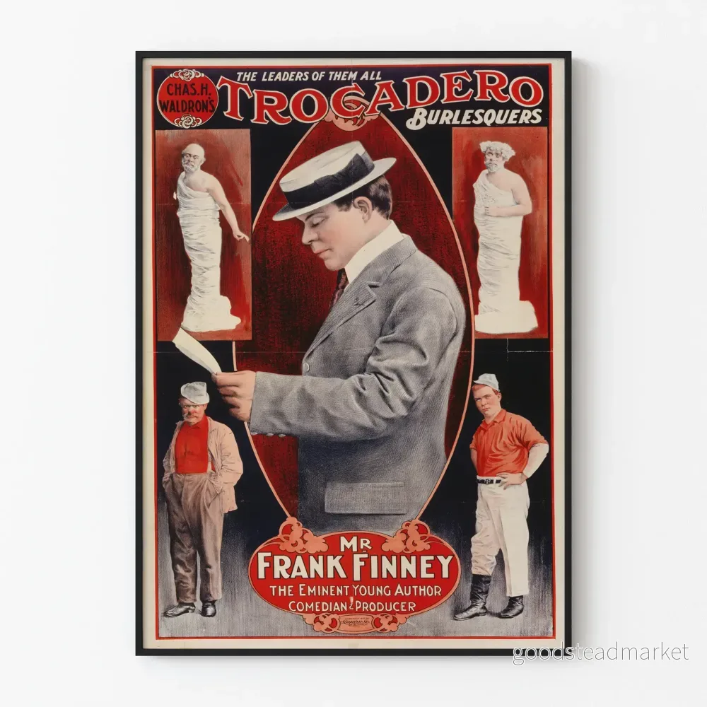 Vintageposter Trocadero Burlesquers av Chas. H. Waldrons