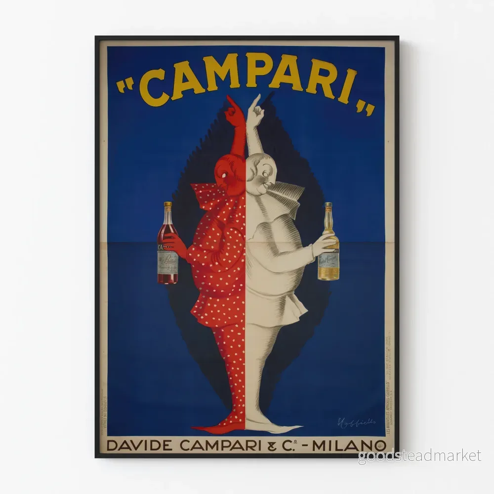 Vintage Campari reklamposter - elegans och kontrast i väggdekoration