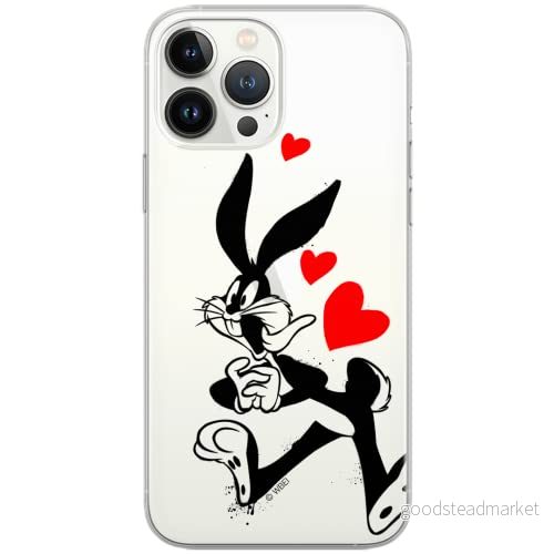 ERT GROUP mobiltelefonfodral för Apple Iphone 6/6S originalt och officiellt licensierat Looney Tunes mönster Bugs 002 Vit optimalt anpassad till formen på mobiltelefonen, gedeeltelijk transparant 5903040843086