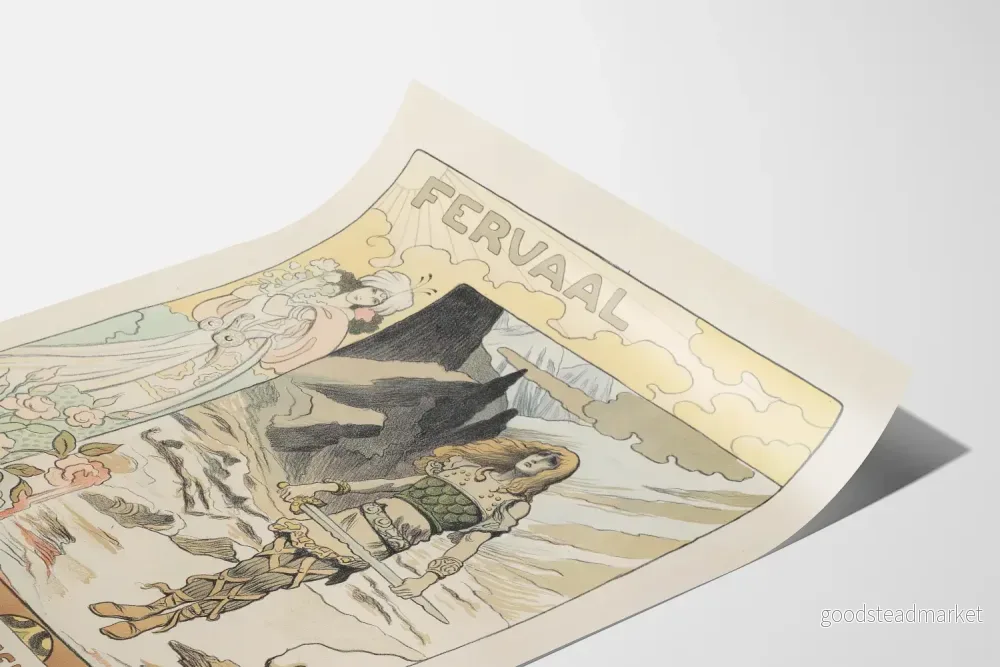 Art Nouveau-Poster Fervaal av Vincent d'Indy av Lucien Métivet - Bild 3