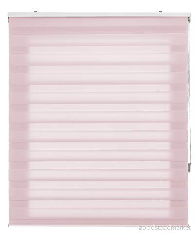 Blindecor Estor Rollbar natt och dag skräddarsydd Dubbellager Rosa färg 80 x 250 cm (bredd efter höjd) Tygstorlek 77 245 Fönsterbrädor 8434363280533