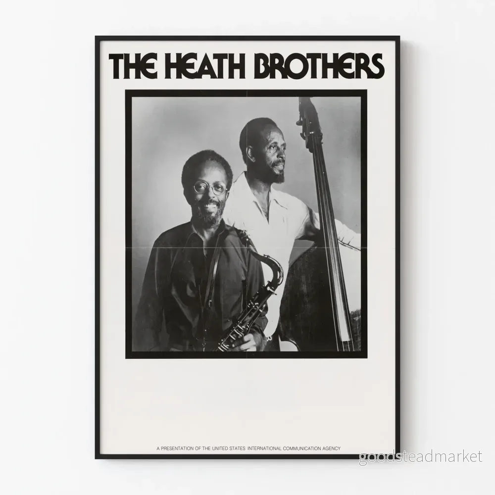 Vintageaffisch The Heath Brothers Jazzposter Svart och Vitt
