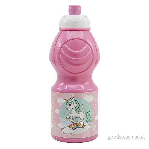ALMACENESADAN, 4833, Pack tillbaka till Cole Unicorns, bestående av 400 ml vattenflaska återanvändbar, BPA fri 8435510348335