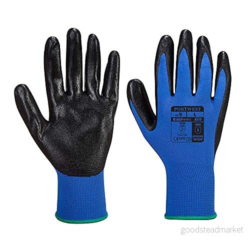 Portwest A320 Dexti Grip Handske, Regelbunden, Storlek XL, Blå 5036108225262