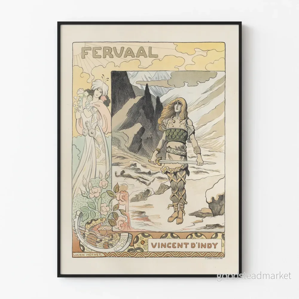 Art Nouveau-Poster Fervaal av Vincent d’Indy av Lucien Métivet