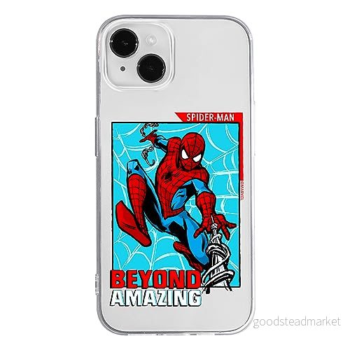 ERT GROUP mobiltelefonfodral för Iphone 14 PLUS originalt och officiellt licensierat Marvel mönster Spider Man 041 optimalt anpassad till formen på mobiltelefonen, gedeeltelijk transparant 5905795016777