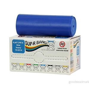 CanDo Träningsband/gymnastiktejp, längd 5,5 m, Sup R Band® latexfri, blå (tung) 714905040688