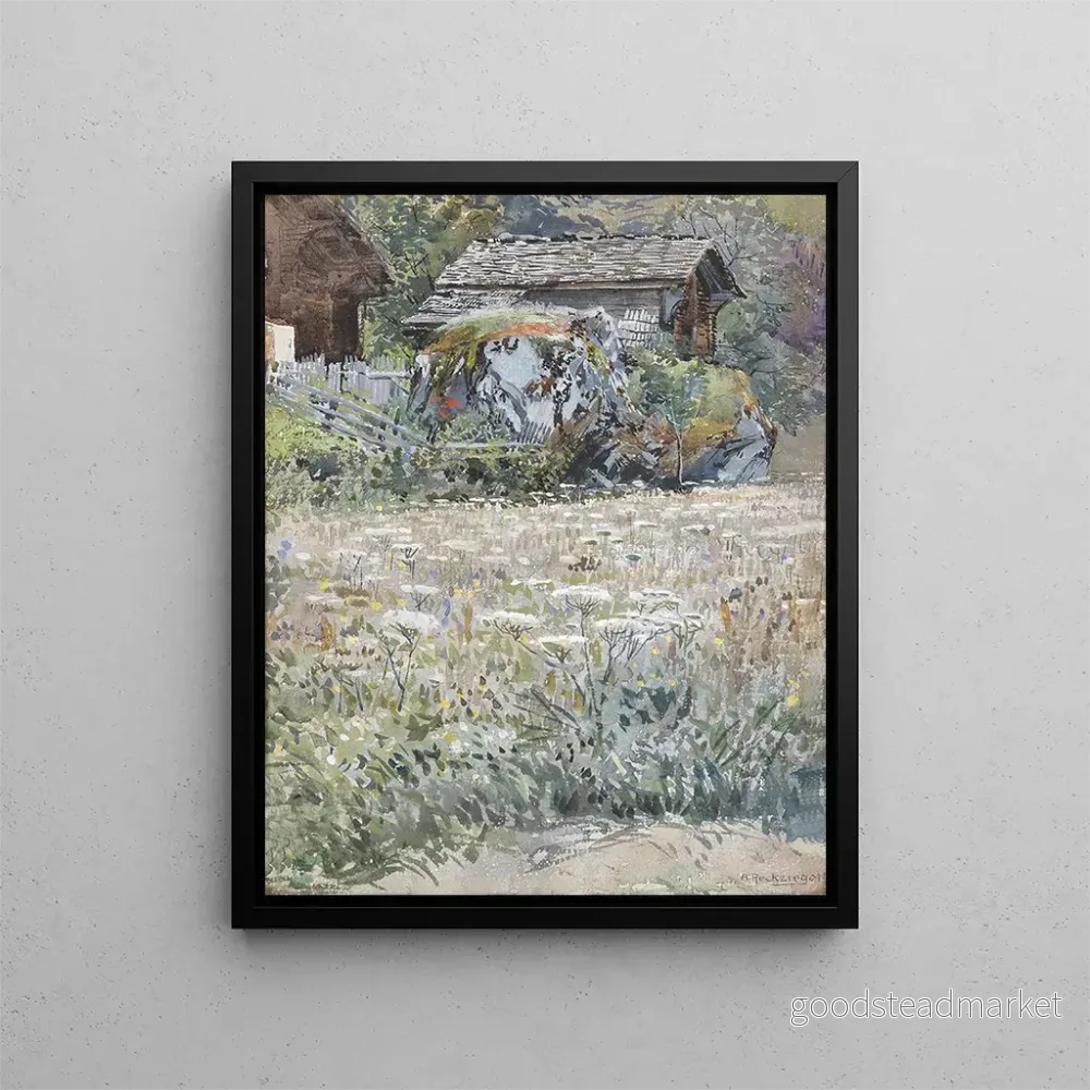 Målning Prairie fleurie à la campagne - Anton Reckziegel | Konsttryck