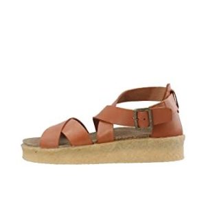 CA’SHOTT A/S CASDAGMAR Cross Closed Heel Vegetable Tanned Leather Sandal, konjak, 36 EU, EU 5740017029377