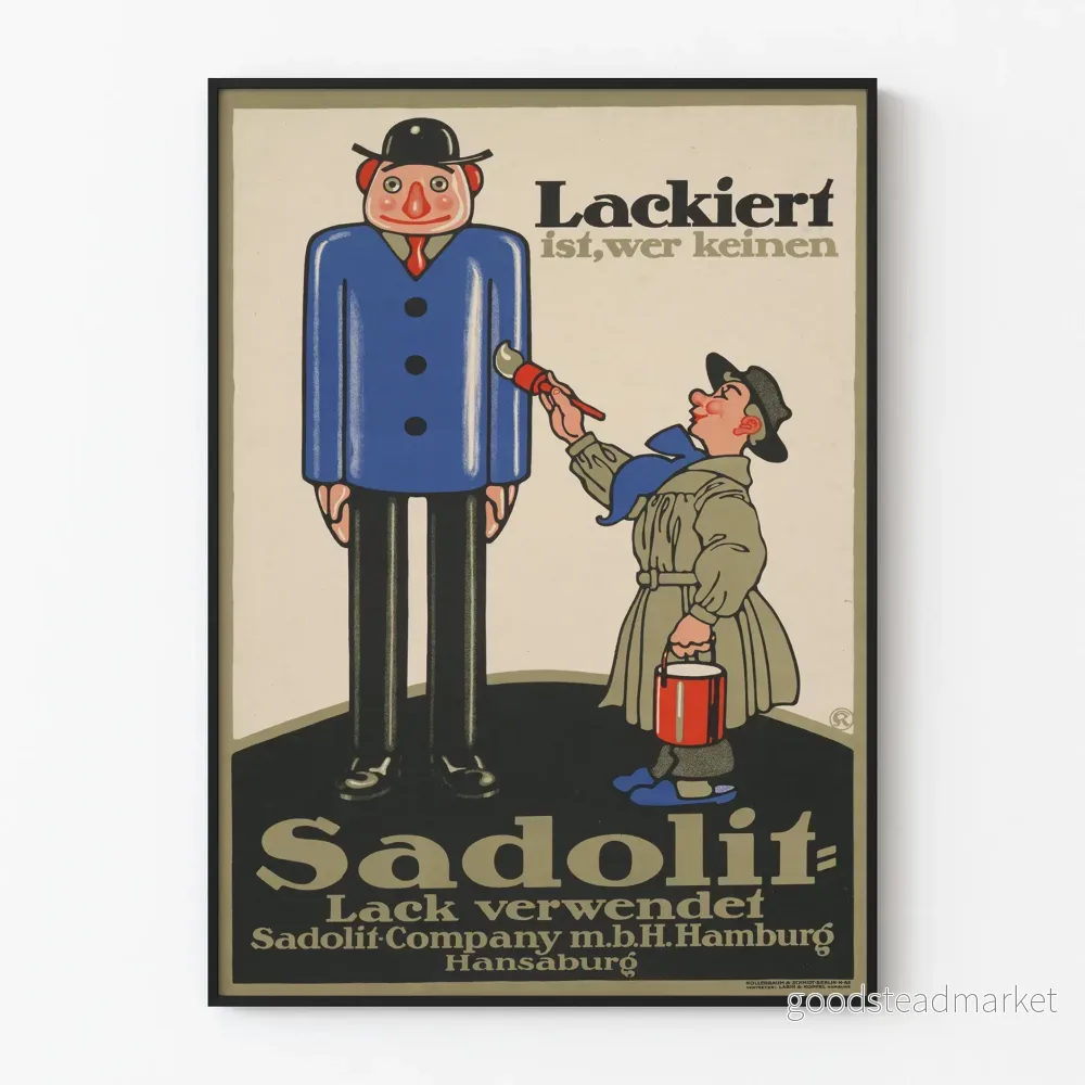 Vintageposter Sadolit målning och lack