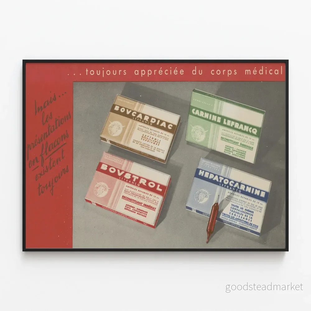 Vintage medicinsk affisch Lefranq - Retro väggdekoration för apotek