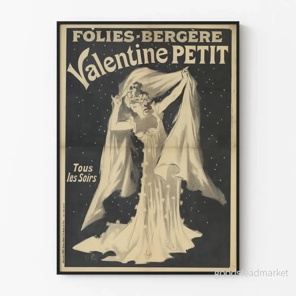 Vintageposter Folies-Bergère Valentine Petit