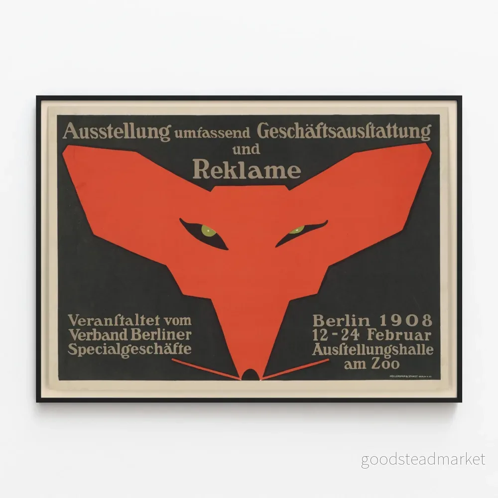 Vintage affisch för utställning, design, kommersiell och reklam Berlin 1908