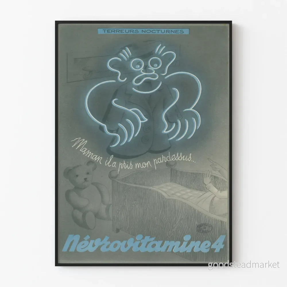 Vintageposter Névrovitamine 4 - Nattliga skräck
