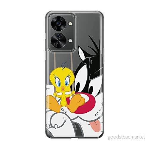 ERT GROUP mobiltelefonfodral för Oneplus NORD 2T 5G originalt och officiellt licensierat Looney Tunes mönster Sylwester & Tweety 002 anpassad till formen på mobiltelefonen, gedeeltelijk transparant 5905511269104