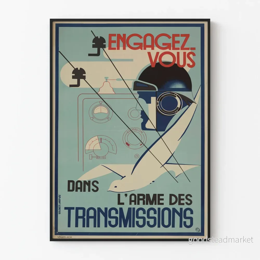 Vintage militär poster Engagera sig i Försvarsmakten för Kommunikation