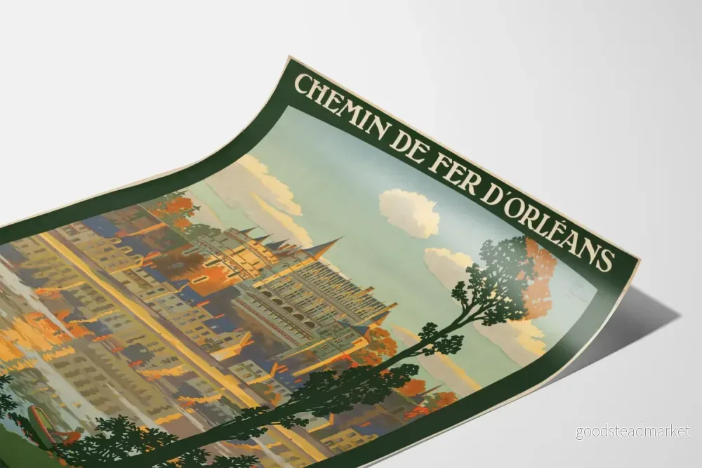 Poster Château d'Amboise Chemin de Fer d'Orléans - Vintage väggdekoration - Bild 3