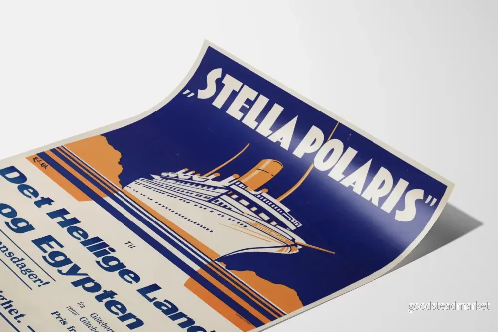 Vintageposter Stella Polaris - Kryssning till Egypten och Heliga Landen - Bild 3