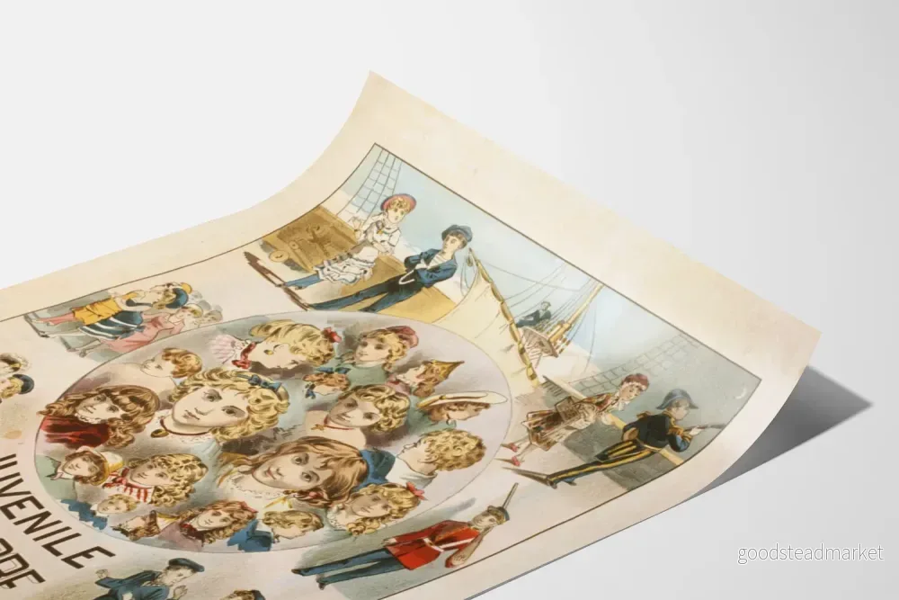 Vintageaffisch med ungdomsöverdel - Maritim barnillustration - Bild 3