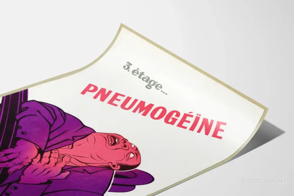 Vintageposter Pneumogéine 1951 för väggdekoration - Bild 3