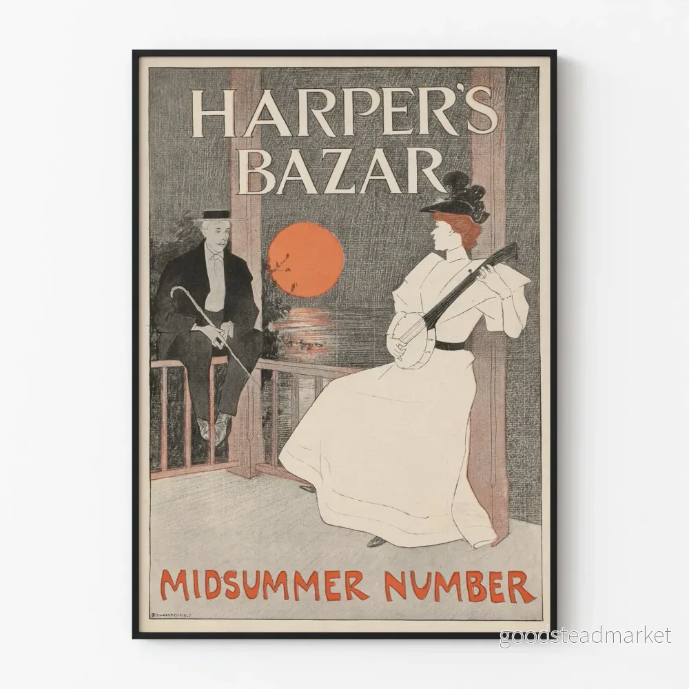 Vintage dekorativ poster Harper's Bazar Midsummer Number