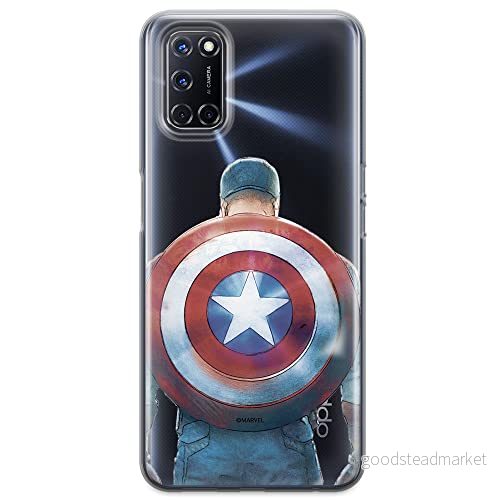 ERT GROUP mobiltelefonfodral för Oppo A92/ A72/ A52 originalt och officiellt licensierat Marvel mönster Captain America 002 optimalt anpassad till formen på mobiltelefonen, gedeeltelijk transparant 5903040201701