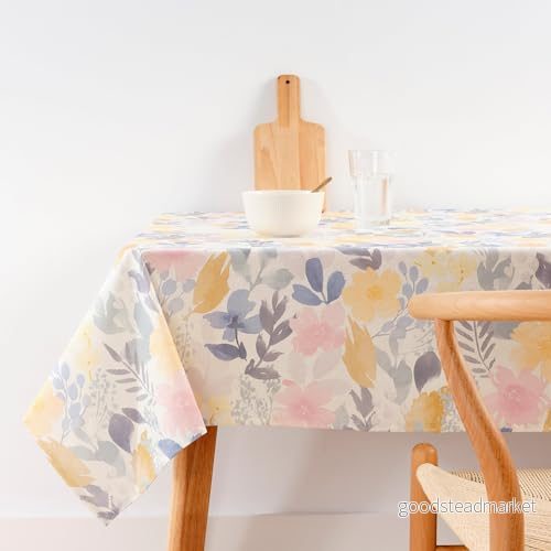 BELUM Fläckbeständig bordsduk storlek 200 x 155 cm med extra mjuk känsla färg flerfärgad 100% tillverkad i Spanien Tyg ekologisk bomull modell Gisborne 8434563290202