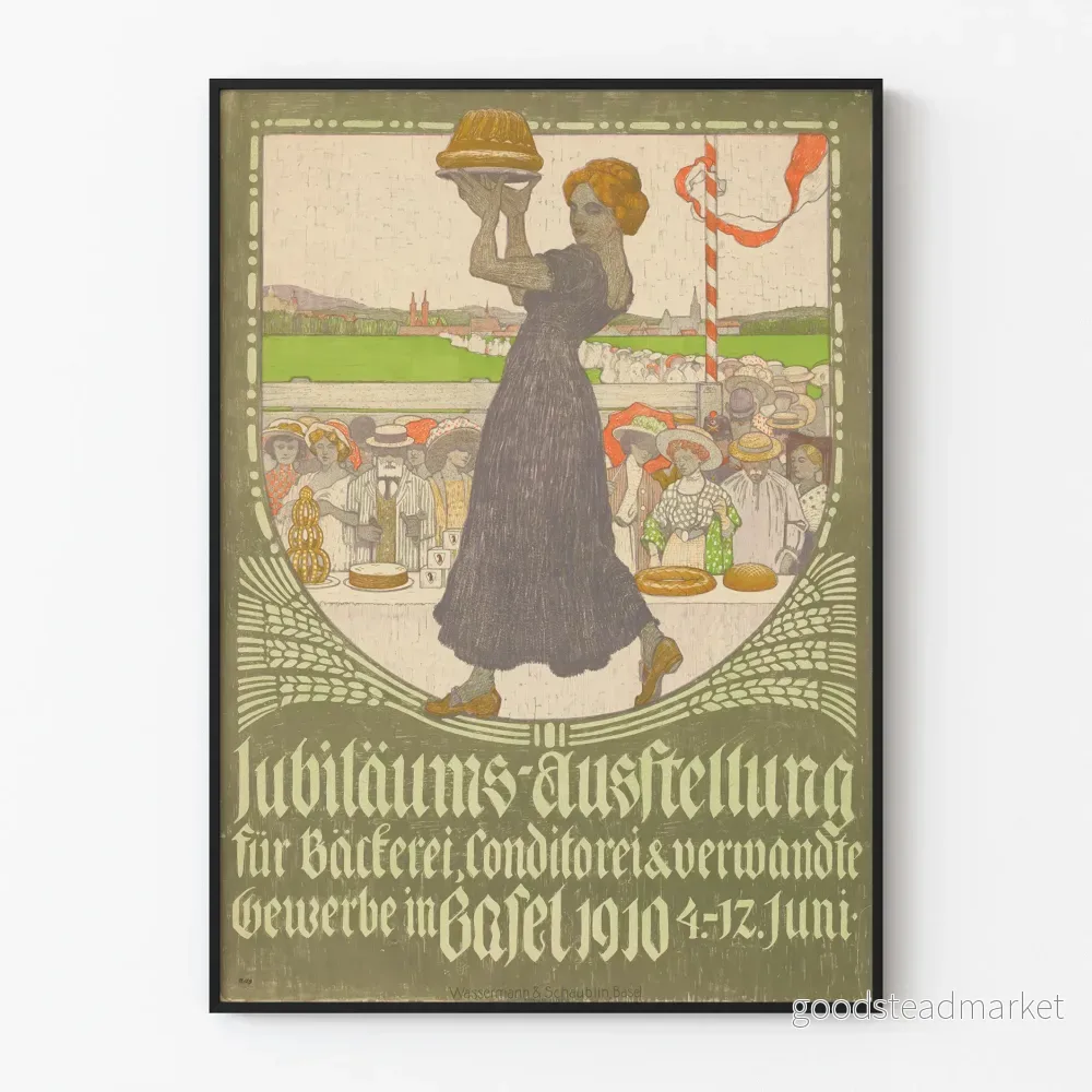 Vintageaffisch för födelsedag för bageri och konditori 1910