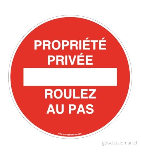 AUA SIGNALETIQUE Privat egendomspanel, rulla i steg Ø 200 mm, aluminium dibond 3 mm 3666180269476