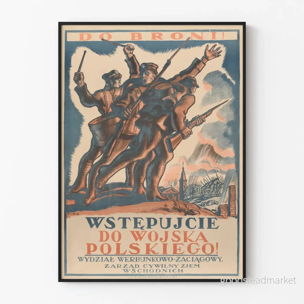 Vintage polsk militär rekryteringsposter