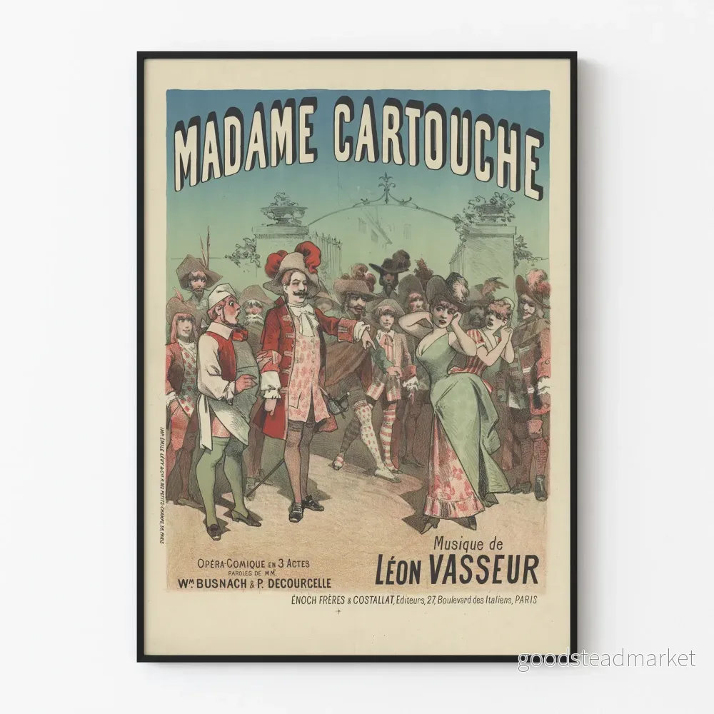 Operakompagnins affisch Madame Cartouche av Léon Vasseur