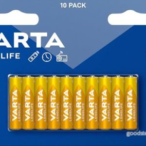 VARTA Longlife AAA Micro LR03 alkaliska batterier (10 pack) tillverkad i Tyskland perfekt för fjärrkontroller, radio, väckarklockor och klockor 4008496609314 VARTA Longlife AAA Micro LR03 alkaliska batterier (10 pack) tillverkad i Tyskland perfekt för fjärrkontroller, radio, väckarklockor och klockor 4008496609314