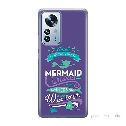 ERT GROUP mobiltelefonfodral för Xiaomi 12 / 12X originalt och officiellt licensierat Disney mönster Ariel 002 optimalt anpassad till formen på mobiltelefonen, fodral tillverkad av TPU plast 5905511478254