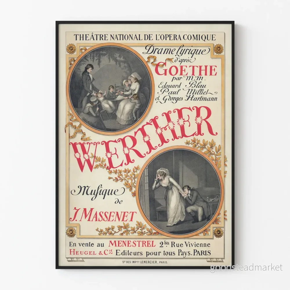 Werther-affisch av Jules Massenet för väggdekoration Werther-affisch av Jules Massenet för väggdekoration