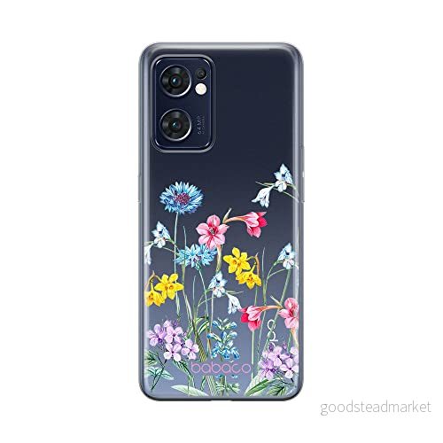 ERT GROUP mobiltelefonfodral för Oppo RENO 7 5G originalt och officiellt licensierat Babaco mönster Flowers 040 optimalt anpassad till formen på mobiltelefonen, gedeeltelijk transparant 5905511315702