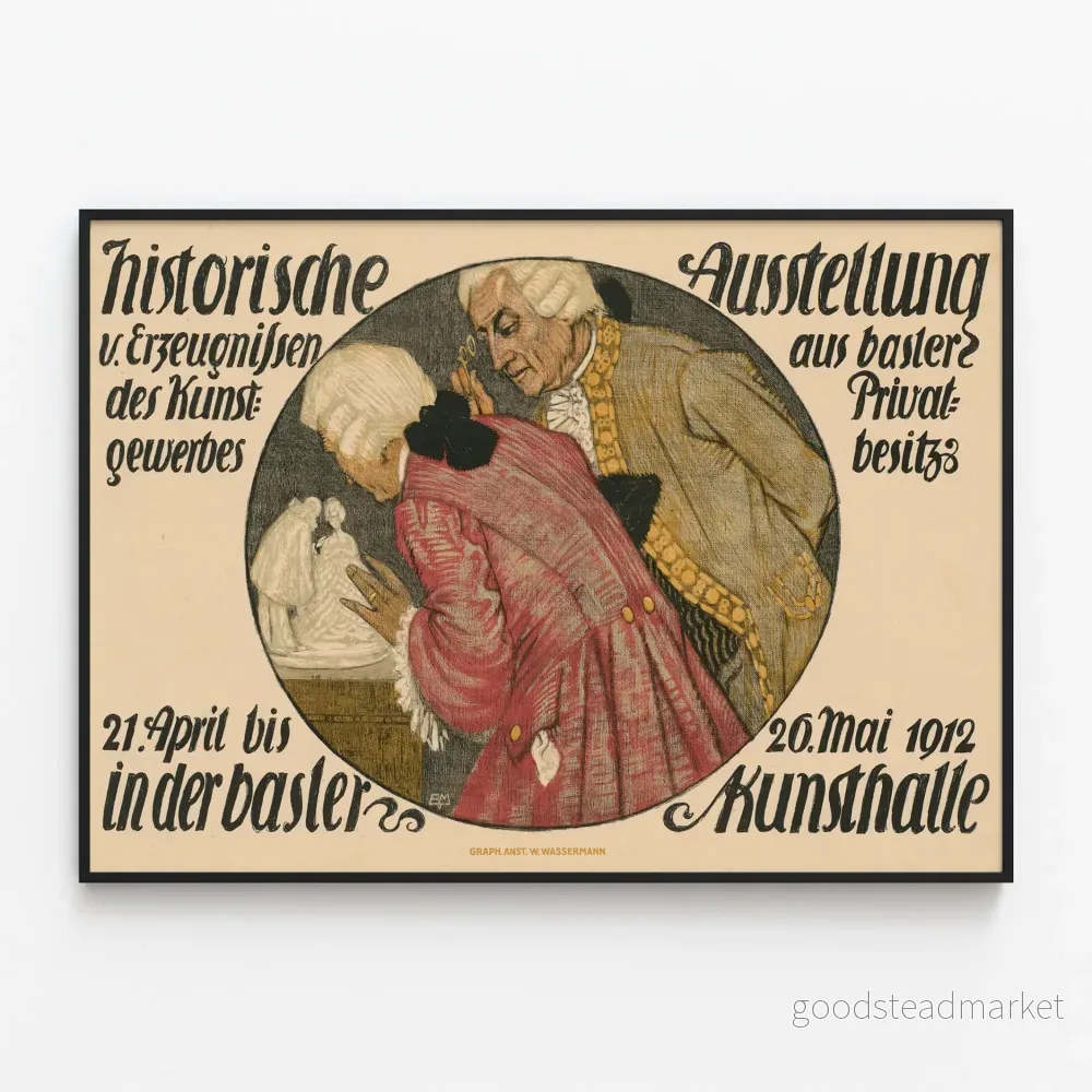 Vintageposter Kunsthalle Basel - Utställning av dekorativ konst 1912