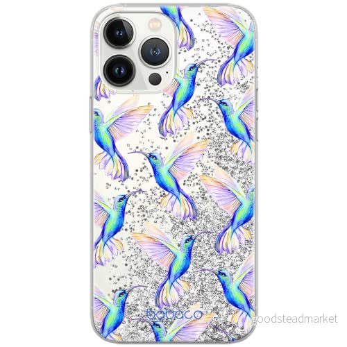 ERT GROUP mobiltelefonfodral för Apple Iphone XS originalt och officiellt licensierat Babaco mönster Hummingbird 002 Vit optimalt anpassad till formen på mobiltelefonen, med glitter overflow effekt 5903040199565