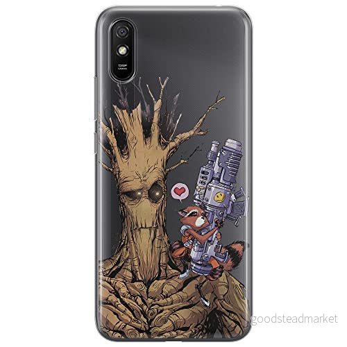 ERT GROUP mobiltelefonfodral för Xiaomi REDMI 9A originalt och officiellt licensierat Marvel mönster Guardians of the Galaxy 001 anpassad till formen på mobiltelefonen, gedeeltelijk transparant 5903040308868